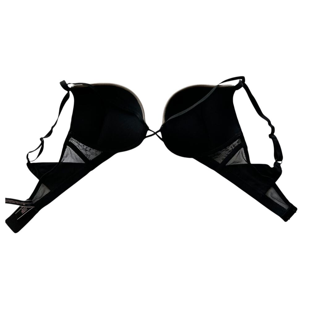 Victoria’s Secret Bombshell Push-Up Bra 34C  Black/Nude Lace - Picture 4 of 8